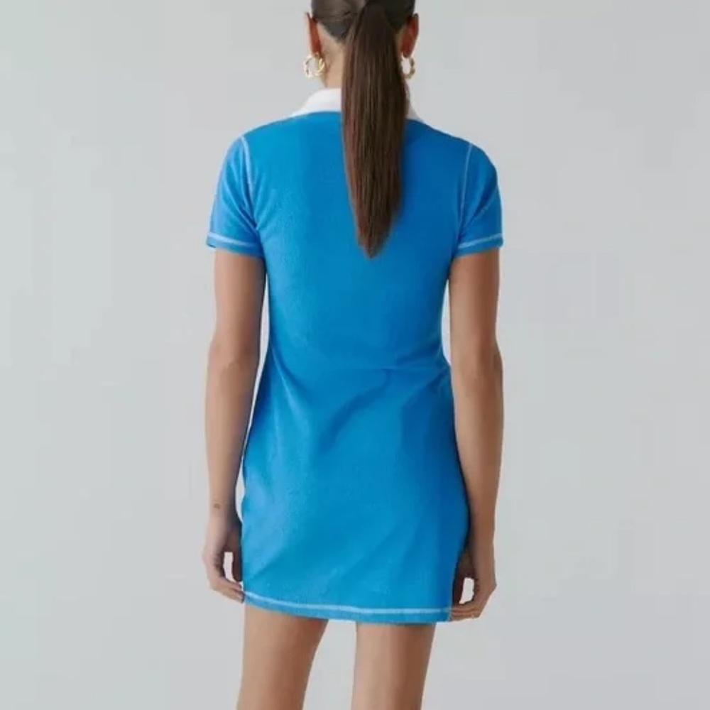 Urban outfitters varsity polo dress blue white stripe French Terry - Picture 4 of 4